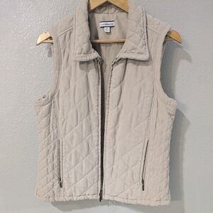 croft & barrow Quilted Sleeveless Vest in Light Beige
